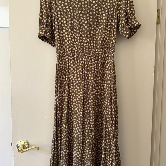 Madewell Button-Cuff Midi Dress in Woodcut Flowers 0 - Picture 9 of 11